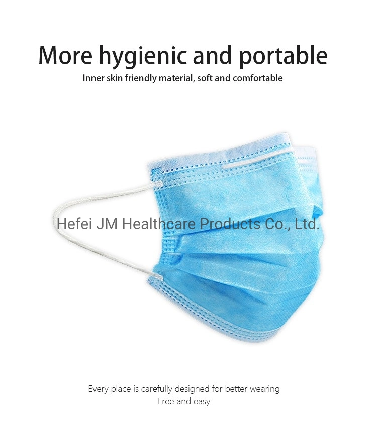 Manufacturer Flat 3ply Disposable Face Mask Wholesale for Civil