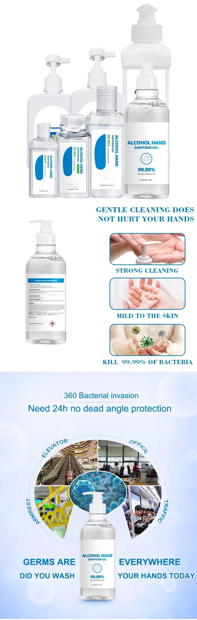 Antibacterial Instant Hand Sanitizer Medical Alcohol Antibacterial Hand Sanitizer