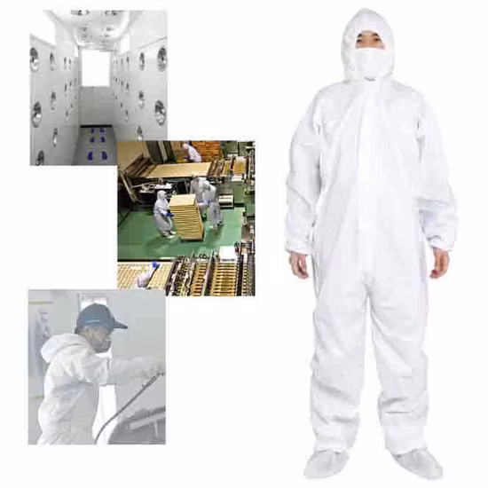 Branco 50 PCS por caixa M, L, XL, XXL, Xxxl, Xxxxl Protection SMS Hazmat Chemical Protective Suit