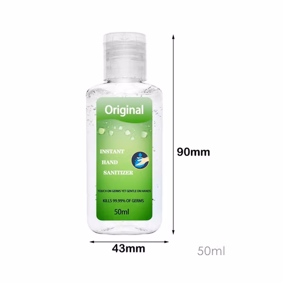 Desinfetante para as mãos instantâneo sem água de 50 ml com álcool